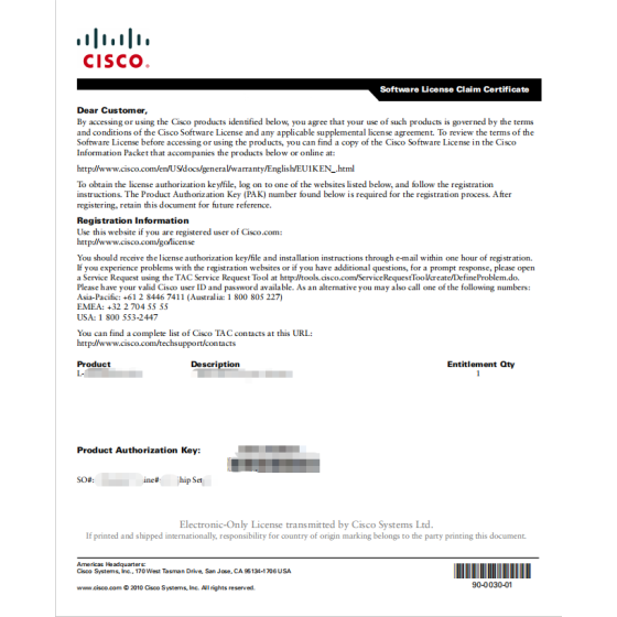 Cisco SL-1100-8P-SEC Security License for ISR 1100